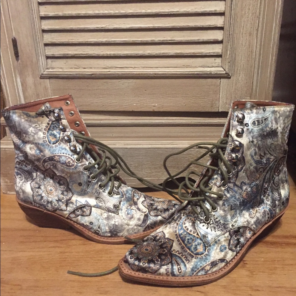 Jeffrey Campbell Brocade Paisley print short boots